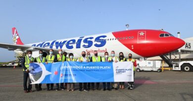 Aerolínea Edelweiss realiza vuelo directo desde Zúrich, Suiza hasta Puerto Plata