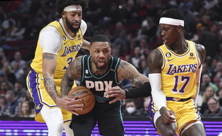 Blazers meten 23 triples, derrotan a unos Lakers sin LeBron