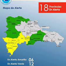 COE eleva a 6 provincias en alerta amarilla y 12 en verde