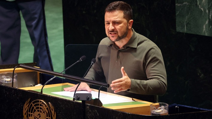 En un discurso ante la ONU, Zelenski acusa a Rusia de perpetrar un "genocidio" y de usar alimentos y energía como armas