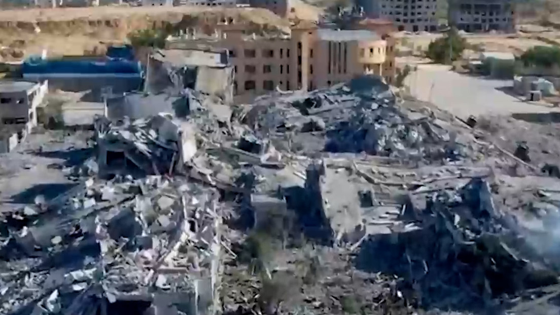 Vista aérea tras los bombardeos israelíes contra uno de los municipios de Gaza