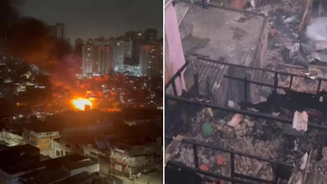 Un incendio azota una favela en Sao Paulo