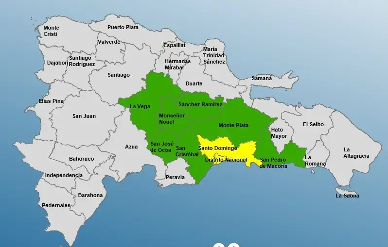 COE incrementa alerta en varias provincias por condiciones meteorológicas adversas