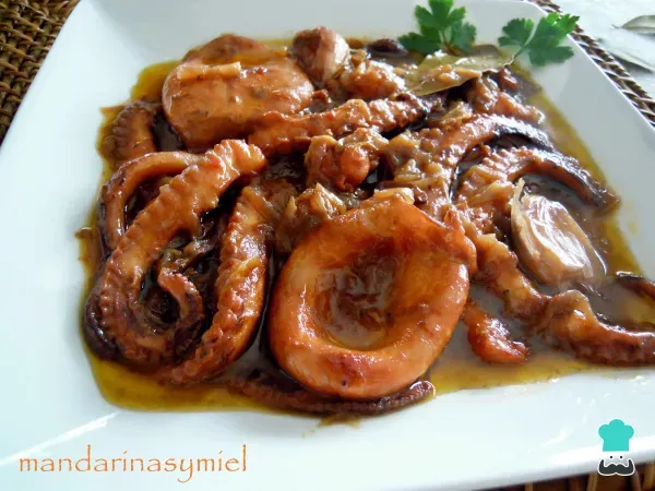 Receta de Pulpos encebollados