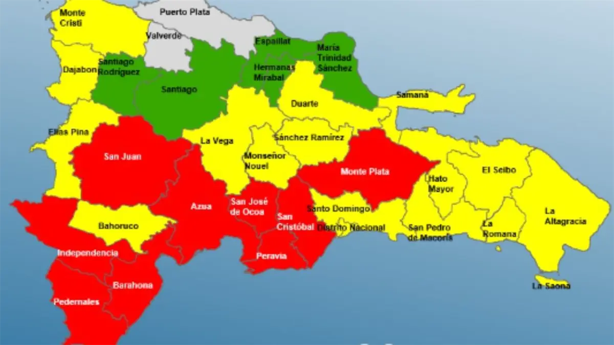 COE tiene 9 provincias en estado de alerta roja, 16 en alerta amarilla y 5 en alerta verde debido a las consecuencias del huracán Melissa.