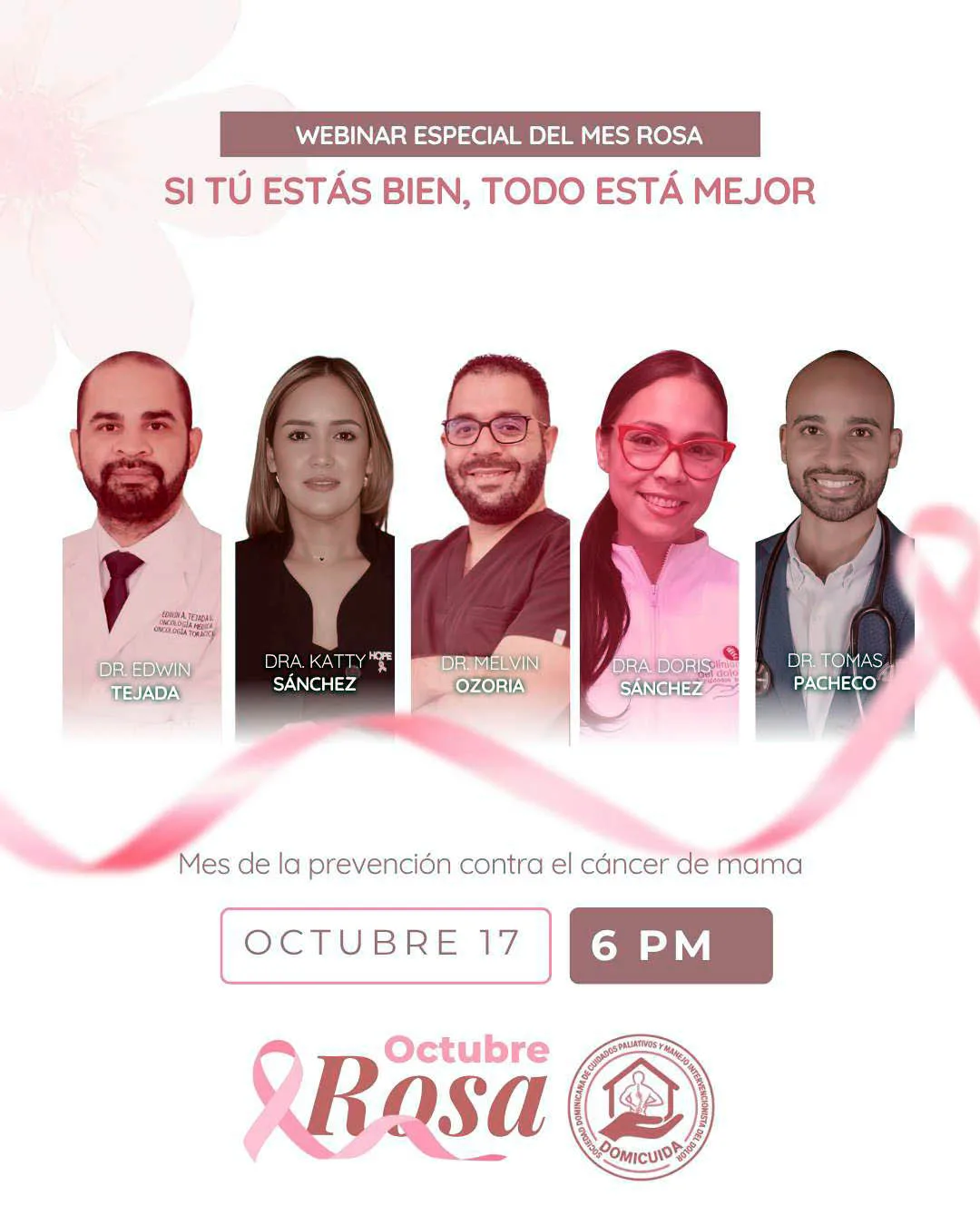 Sociedad Dominicana de Cuidados Paliativos y Manejo Intervencionista del Dolor Crónico conmemora el Día Mundial del Cáncer de Mama con mensaje de empatía y esperanza