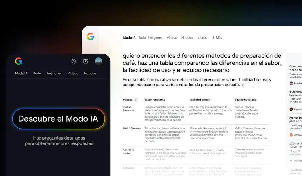 🔍 Google estrena en España el Modo IA: el cambio más grande en sus búsquedas