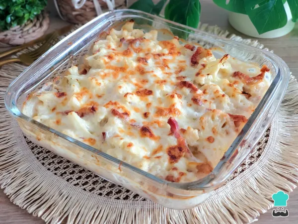 Receta de Coliflor con bechamel y bacon