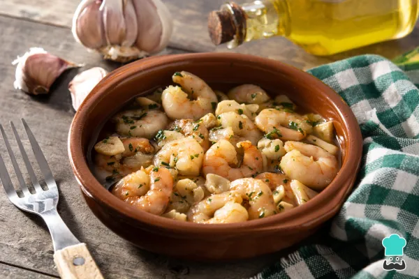 Receta de Langostinos al ajillo y vino blanco