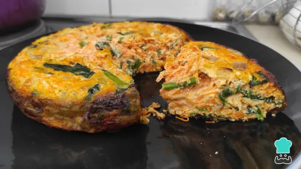 Receta de Tortilla de espinaca y zanahoria