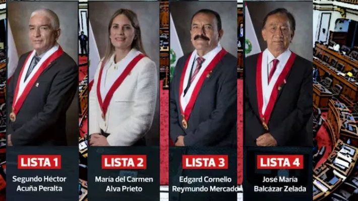 CRISIS EN PERÚ: Cuatro candidatos buscan la jefatura de Estado tras la caída de José Jerí