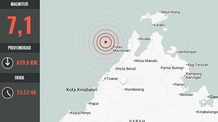 ALERTA SÍSMICA: Terremoto de magnitud 7,1 sacude la costa de Malasia