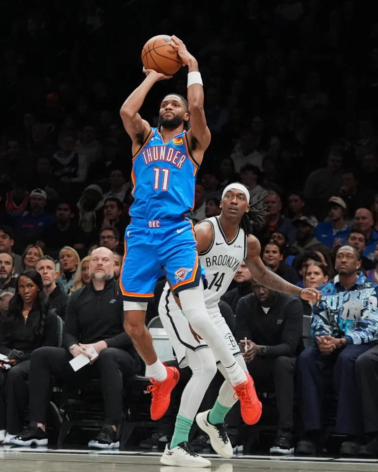 Poderío total: El Thunder aplasta a los Nets y firma su décima victoria consecutiva