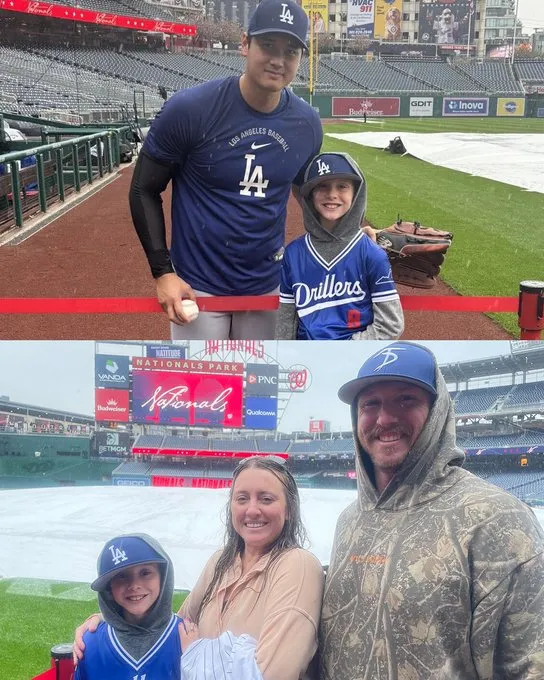 Shohei Ohtani conmueve al mundo del béisbol: Su noble gesto con un pequeño fan bajo la lluvia en abril de 2026