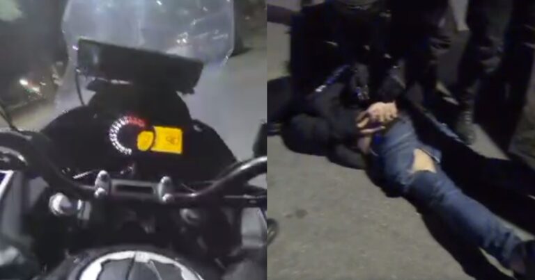 Frenética persecución termina con la detención de un ladrón en motocicleta