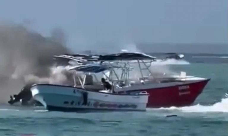 Incendio de una lancha que regresaba de Isla Saona deja varios heridos con fracturas y quemaduras