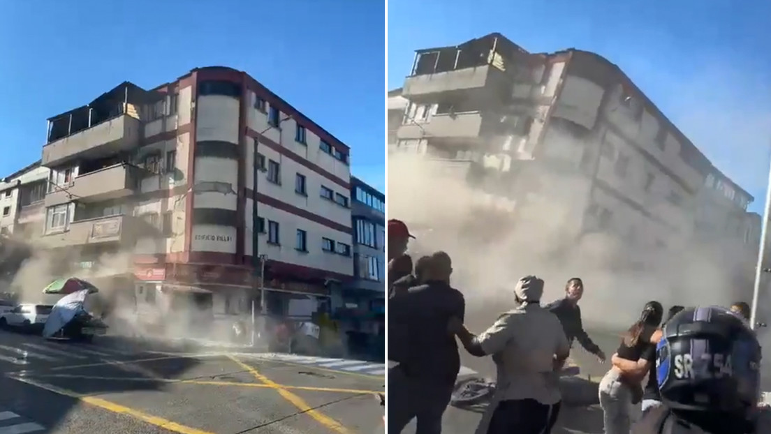 El estremecedor colapso de un edificio durante el potente terremoto en Colombia