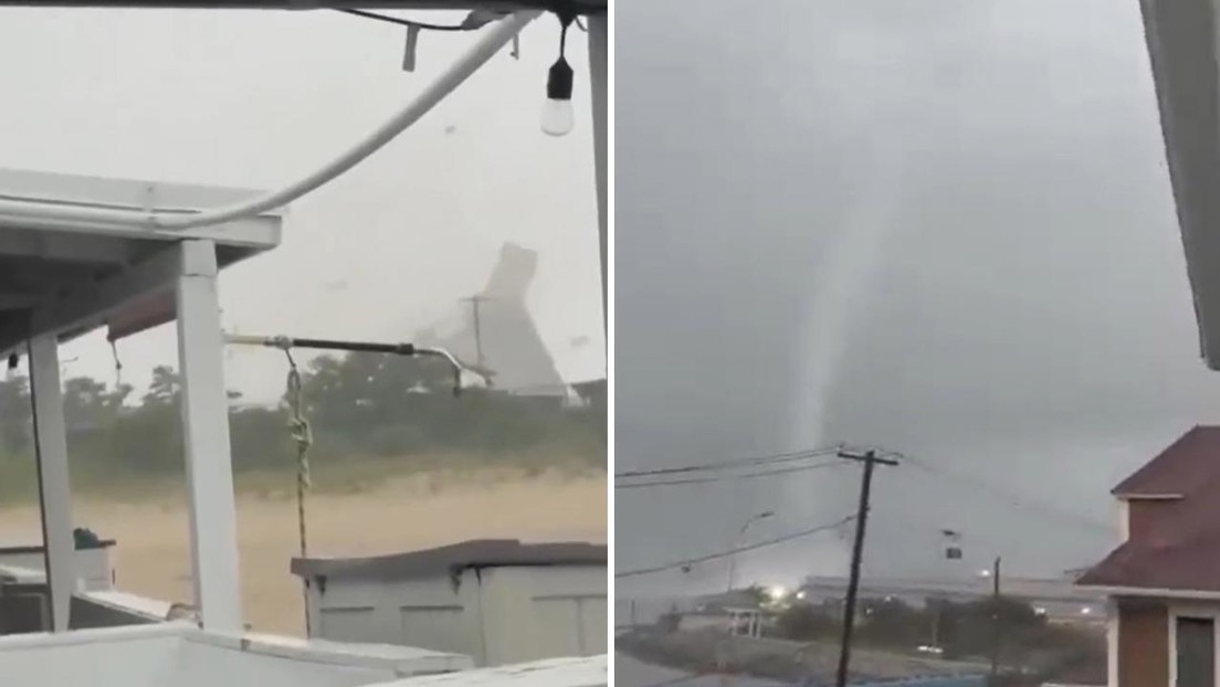 Impactante momento en que un posible tornado se lleva el techo de una vivienda en Nueva York