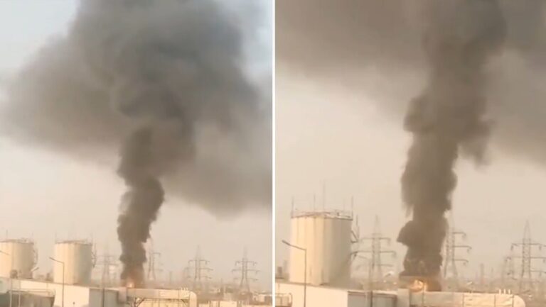 Masivo incendio en una central eléctrica en Irak